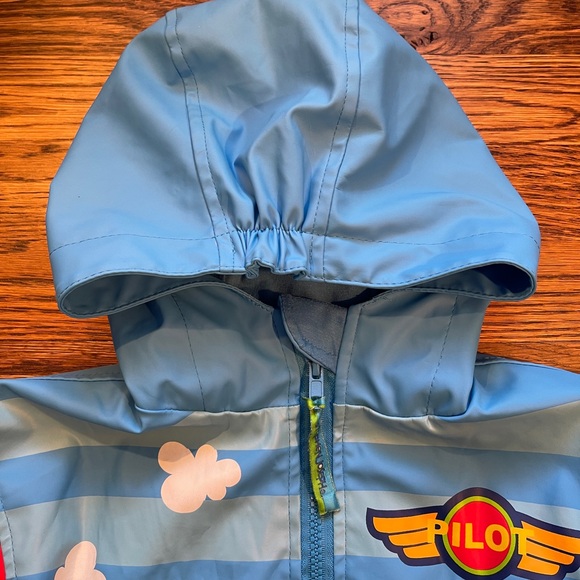 Stephen Joseph Boys Airplane Hooded Raincoat Rain Jacket Size 3T - Picture 2 of 16